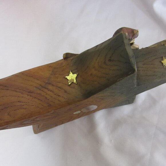 Vintage Roman Inc Nativity Scene Christmas Carved Star Baby Jesus Star Angels - Picture 8 of 11